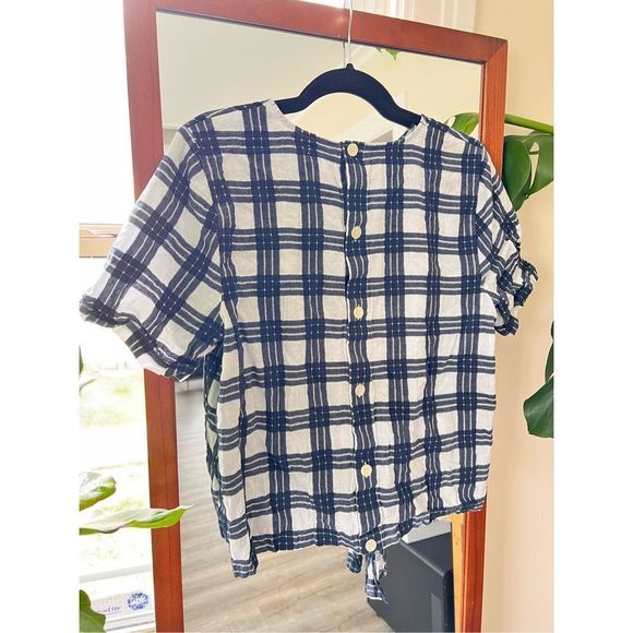 MADEWELL // Plaid Button-Back Tie Tee XL - Picture 5 of 5